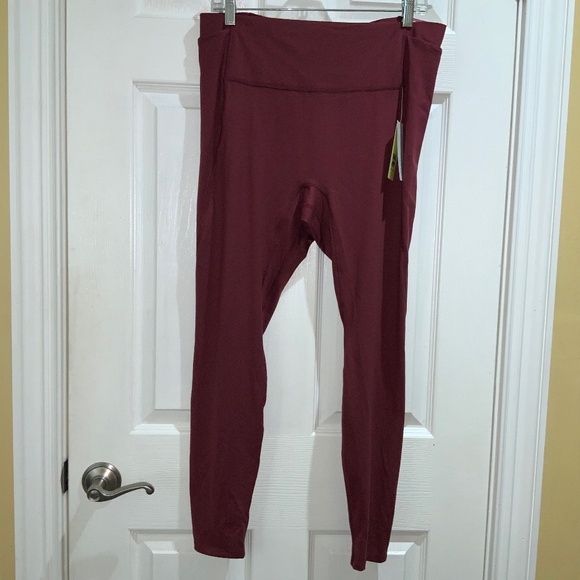 All In Motion High-Rise Leggings Sz XXL dark red Pockets New - Picture 1 of 8